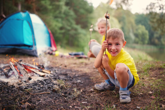 Whitecourt Lions Campground - Roasting Marshmallows with the kids